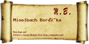 Miselbach Boróka névjegykártya